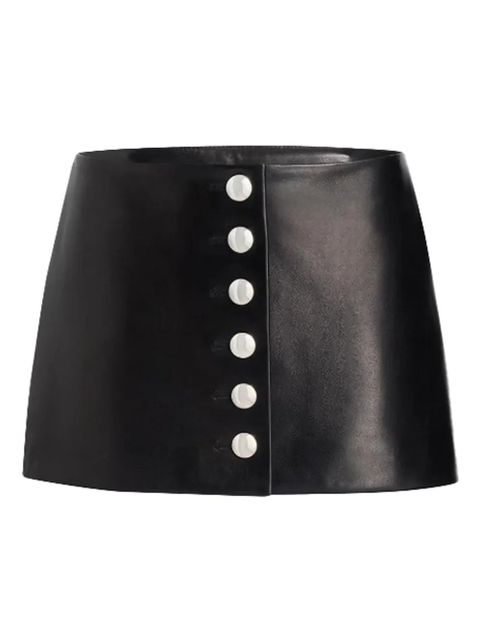 KHAITE button-front leather mini skirt - Black - zdjęcie produktu nr 1