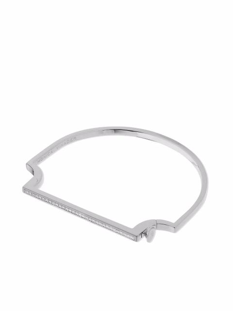 Monica Vinader Signature Skinny diamond bangle - Silver - zdjęcie produktu nr 1