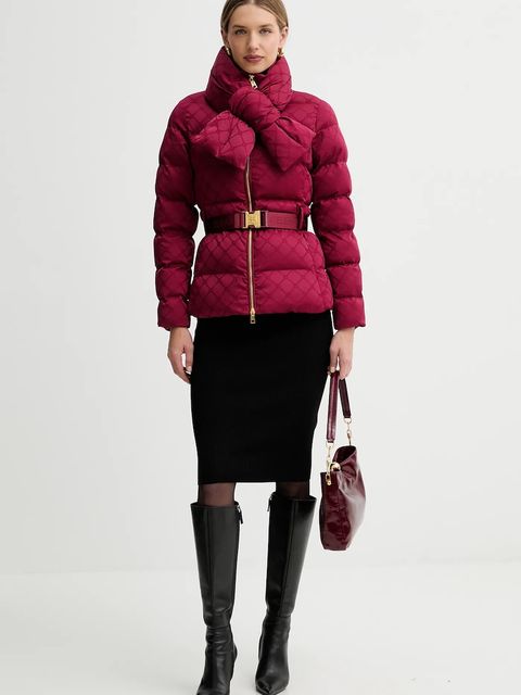 Elisabetta Franchi kurtka kolor bordowy zimowa PI83D56E2