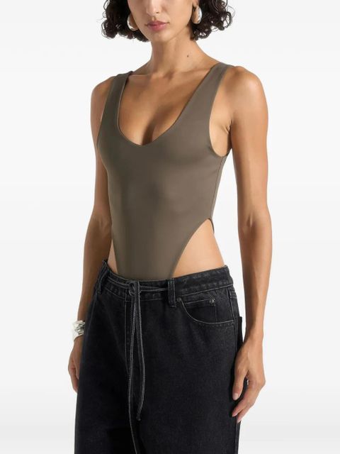 Manière De Voir Noa plunging V-neck bodysuit - Brown