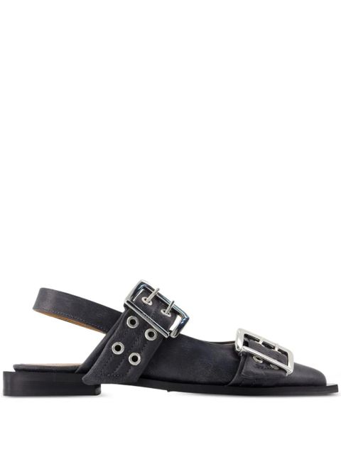 GANNI buckle pointed-toe flats - Black - zdjęcie produktu nr 1