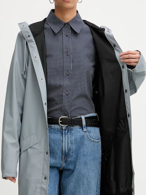 Rains kurtka przeciwdeszczowa 12020 Long Jacket W3 kolor szary przejściowa 12020