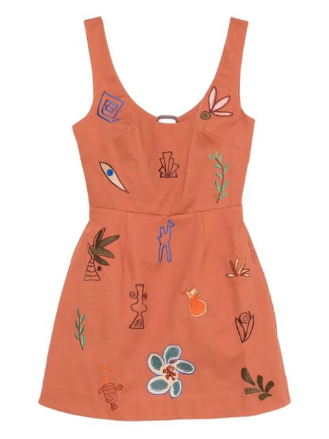 ALEMAIS x LRNLE Dusty embroidered mini dress - Orange - zdjęcie produktu nr 1