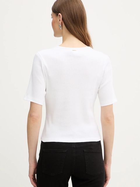 Twinset t-shirt bawełniany damski kolor biały 261TP2091