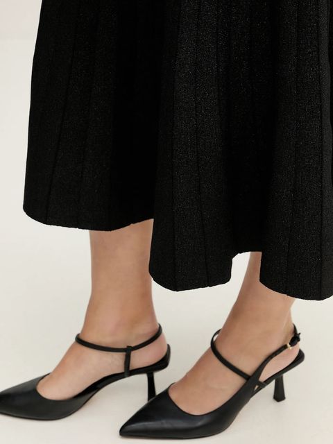 United Colors of Benetton spódnica kolor czarny midi rozkloszowana 1EZSD001Y