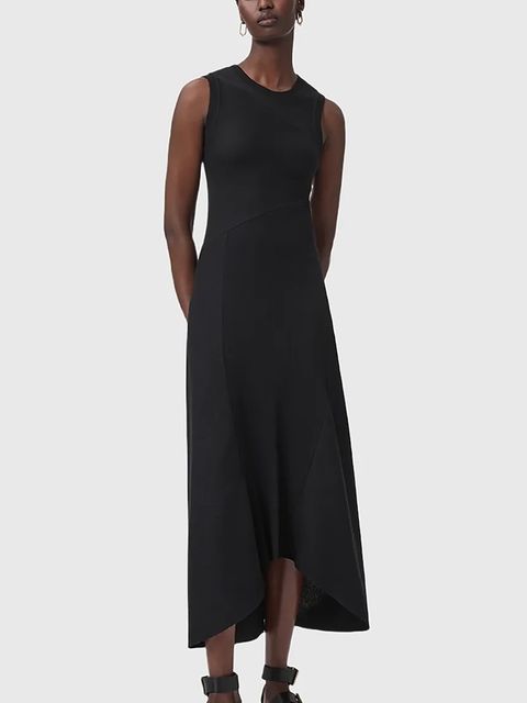 AllSaints sukienka GIA kolor czarny maxi rozkloszowana W073DD - zdjęcie produktu nr 1