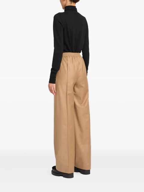 Yves Salomon elasticated waistband flannel trousers - Brown