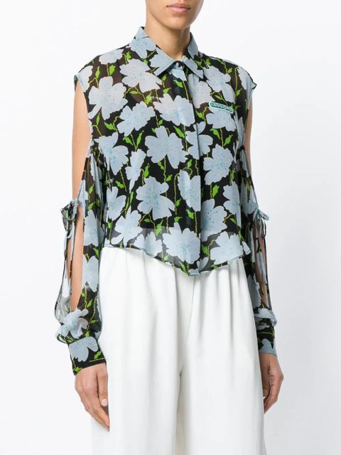 Off-White cropped shirt - Multicolour