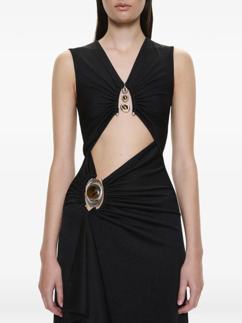 Christopher Esber Droplet Crystal Separation midi dress - Black