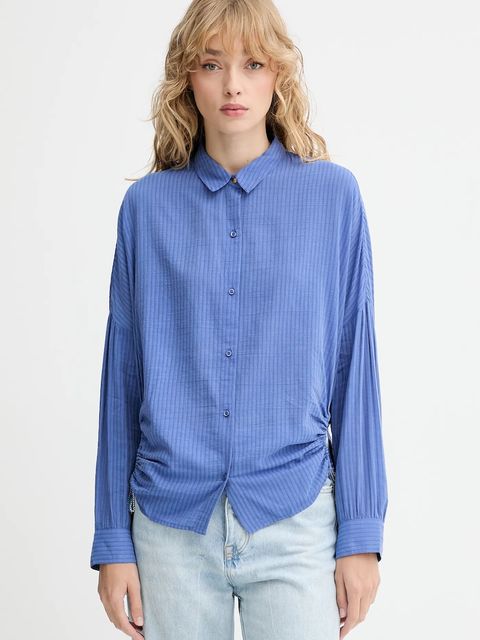 Sessun koszula damska kolor niebieski relaxed z kołnierzykiem klasycznym 25110036 - zdjęcie produktu nr 1