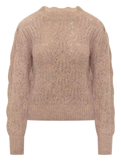 MARANT ÉTOILE puff-sleeve open-knit sweater - Neutrals