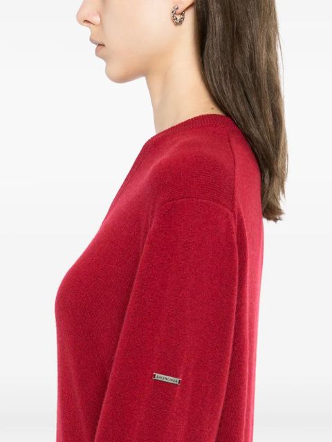 Balenciaga v-neck long-sleeve knitwear - Red