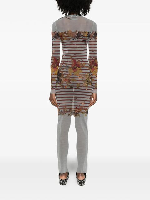 Jean Paul Gaultier striped printed maxi dress - Grey