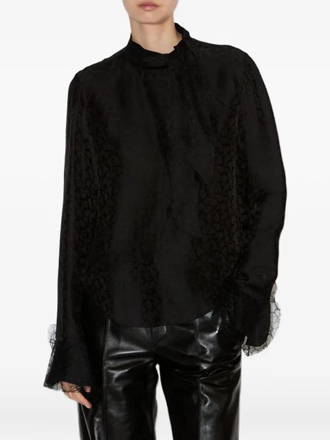 ISABEL MARANT Raphaella ruffled-cuff blouse - Black - zdjęcie produktu nr 2