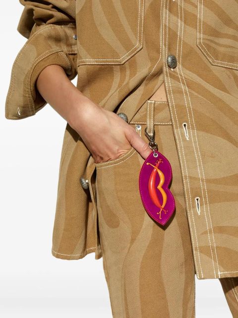 PUCCI lip-shaped suede airtag holder - Pink