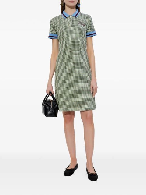 Marni check polo-collar mini dress - Green - zdjęcie produktu nr 2