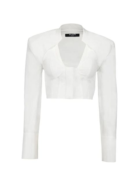 Balmain long-sleeve cropped top - White - zdjęcie produktu nr 1