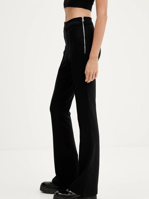 HUGO spodnie damskie kolor czarny proste high waist 50542730