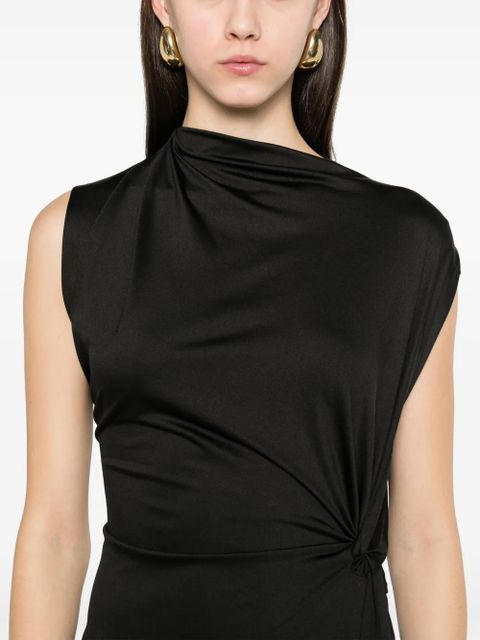 Victoria Beckham asymmetric drape midi dress - Black