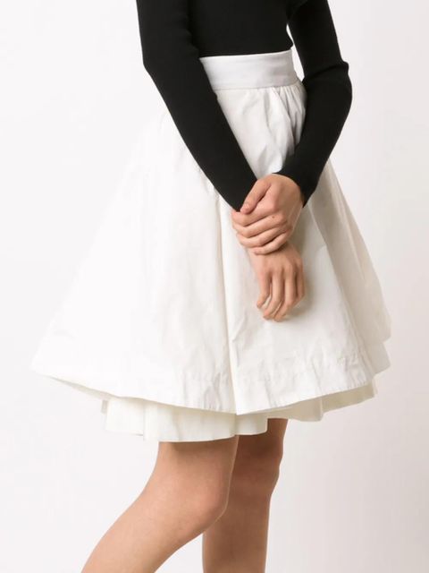 Moncler layered A-line skirt - White