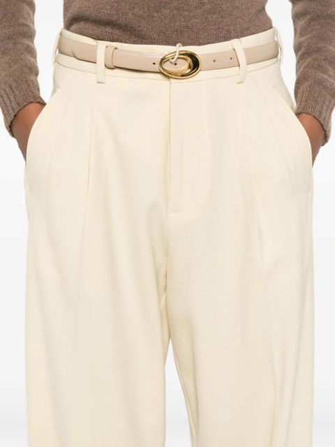 SOLOTRE pleat-detail trousers - Yellow