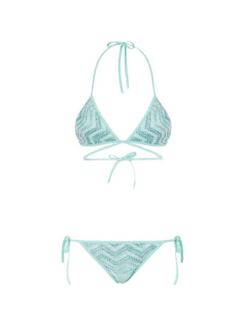 Missoni zigzag-pattern tie-fastening bikini set - Blue - zdjęcie produktu nr 1