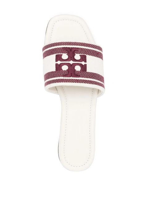 Tory Burch logo-embroidered open-toe flat slides - zdjęcie produktu nr 2