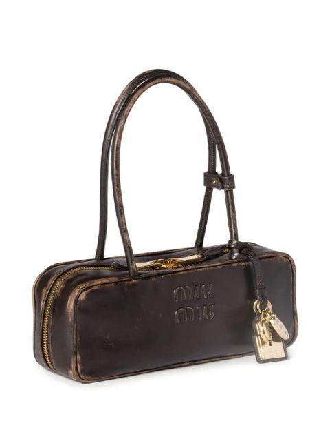 Miu Miu Beau logo-embossed tote bag - Brown