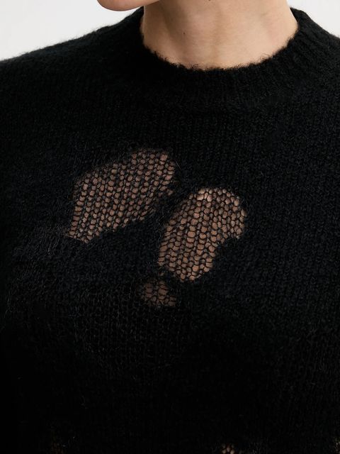 United Colors of Benetton sweter z dodatkiem wełny damski kolor czarny lekki 18L4E10EV