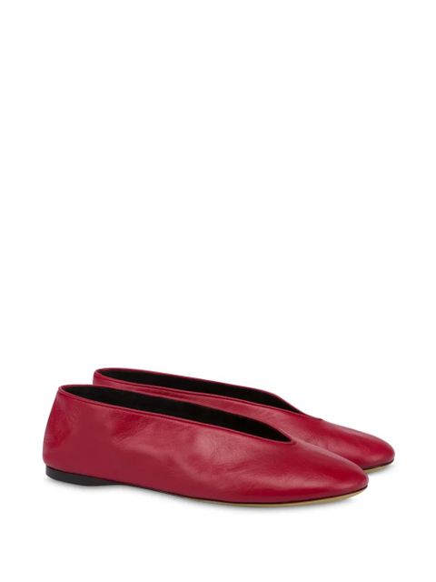 Moschino leather ballerina shoes - Red - zdjęcie produktu nr 2