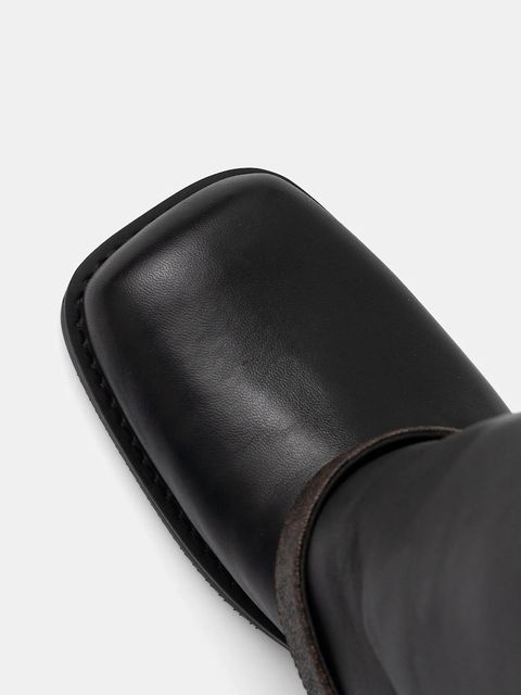 MICHAEL Michael Kors kozaki skórzane Colby damskie kolor czarny na płaskim obcasie 40F5COFB6L.292