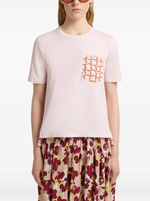 Marni printed pocket back T-shirt - Pink