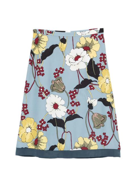 Marni floral-print midi skirt - Blue - zdjęcie produktu nr 1