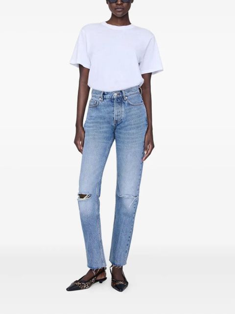 ANINE BING Zoey leopard-print slingback ballet flats - Black