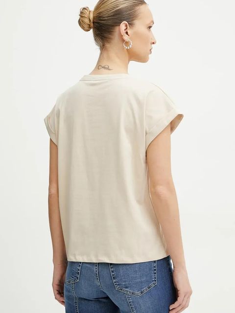 Liu Jo t-shirt damski kolor beżowy TA5181 JS003