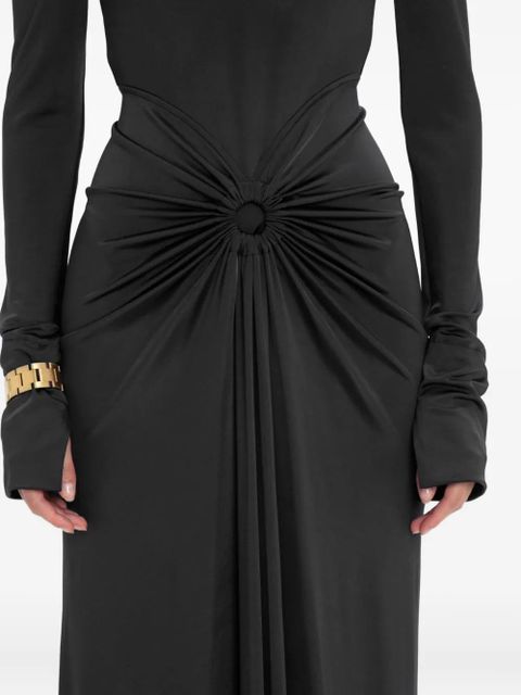 Victoria Beckham gathered long-sleeve midi dress - Black