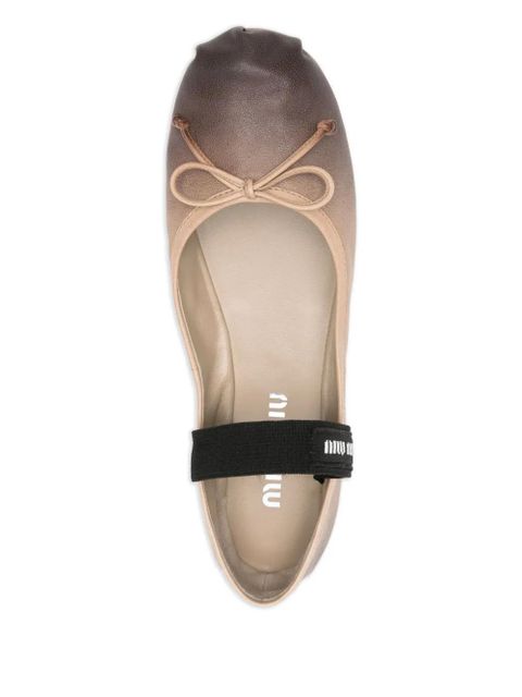 Miu Miu leather ballet flats - Neutrals - zdjęcie produktu nr 2