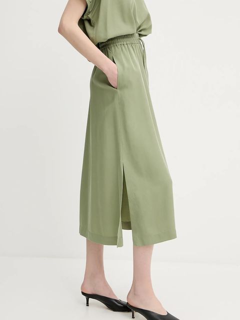 United Colors of Benetton spódnica kolor zielony midi rozkloszowana 4NPHD004S