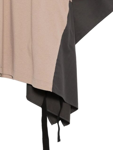 MM6 Maison Margiela colour-block tie-detail T-shirt - Brown