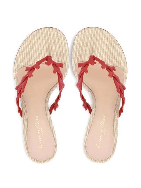 Gianvito Rossi 70mm Ocean Thong coral-appliqué heeled sandals - Neutrals