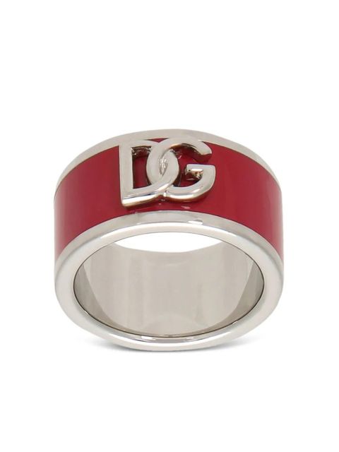 Dolce & Gabbana logo-plaque enamel ring - Red - zdjęcie produktu nr 1