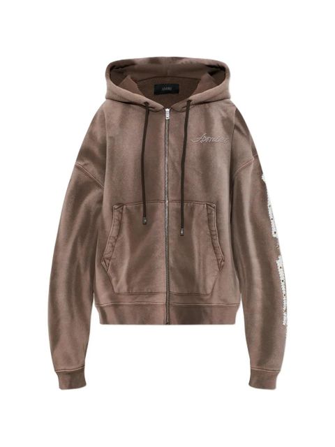 AMIRI embellished zip-up sweatshirt - Brown - zdjęcie produktu nr 1