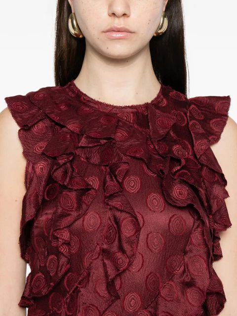 Ulla Johnson Kavita Cascading ruffled midi dress - Red