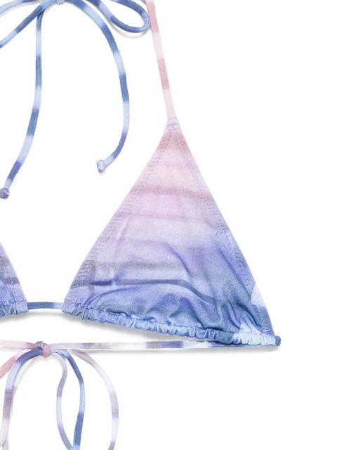 Jean Paul Gaultier tie-dye triangle bikini top - Blue