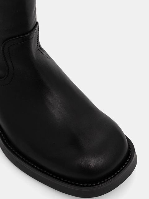 Steve Madden kozaki skórzane Banner damskie kolor czarny na słupku 11003092