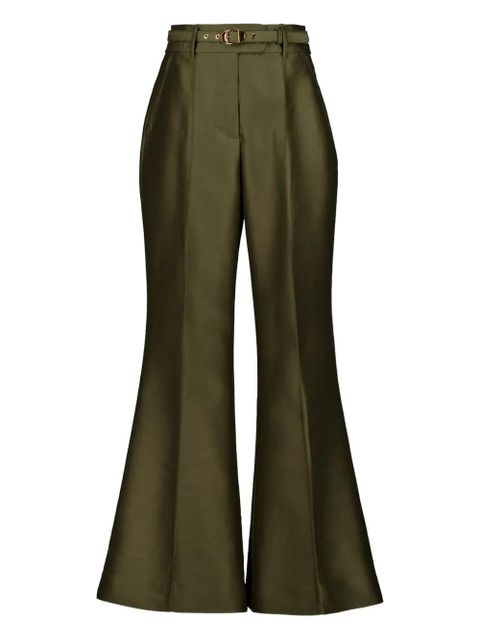 ZIMMERMANN Rebellion structured flare trousers - Green - zdjęcie produktu nr 1