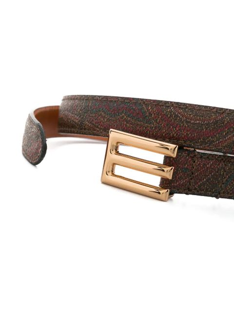 ETRO logo-buckle paisley leather belt - Brown - zdjęcie produktu nr 2