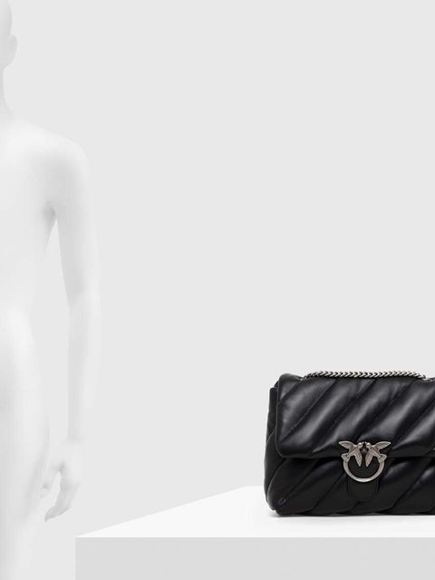 Pinko torebka skórzana kolor czarny 100037.A0F2