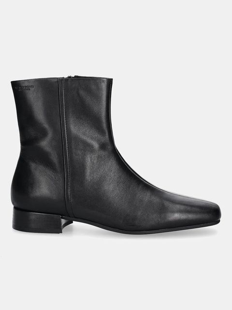 Vagabond Shoemakers botki skórzane MONA damskie kolor czarny na płaskim obcasie 5955-001-20