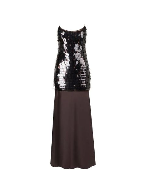 STAUD Mesa Earth sequin strappy maxi dress - Brown - zdjęcie produktu nr 1